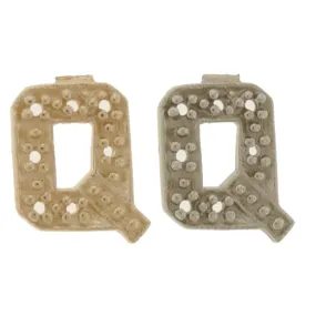 14KY & 14KW  Block Initial 9mm Q For .01pt Stone