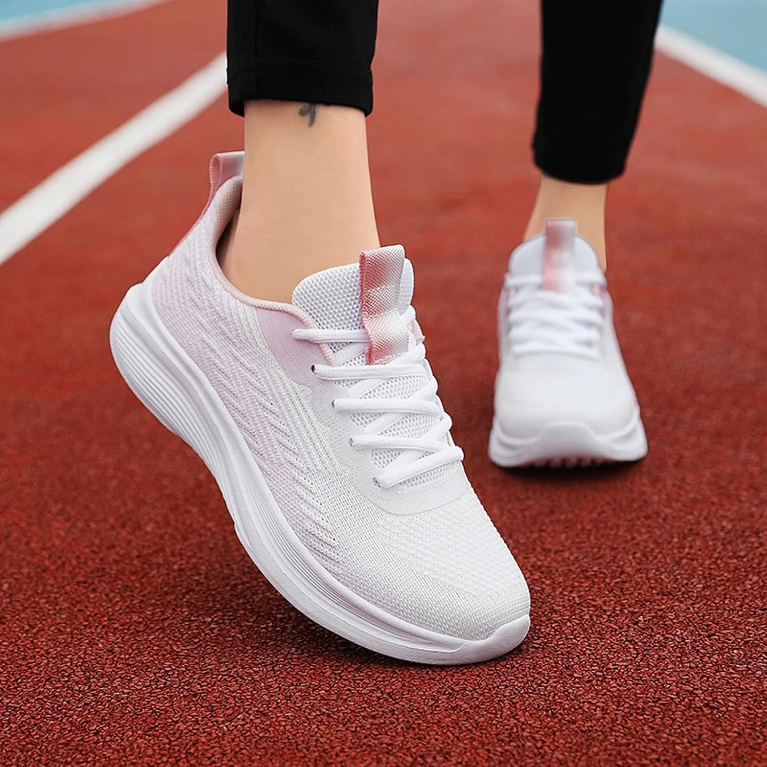 Arch Support Platform Sneakers for Women Non Slip Workout Fashion Tennis Running Sneakers Canvas Slip on Shoe
