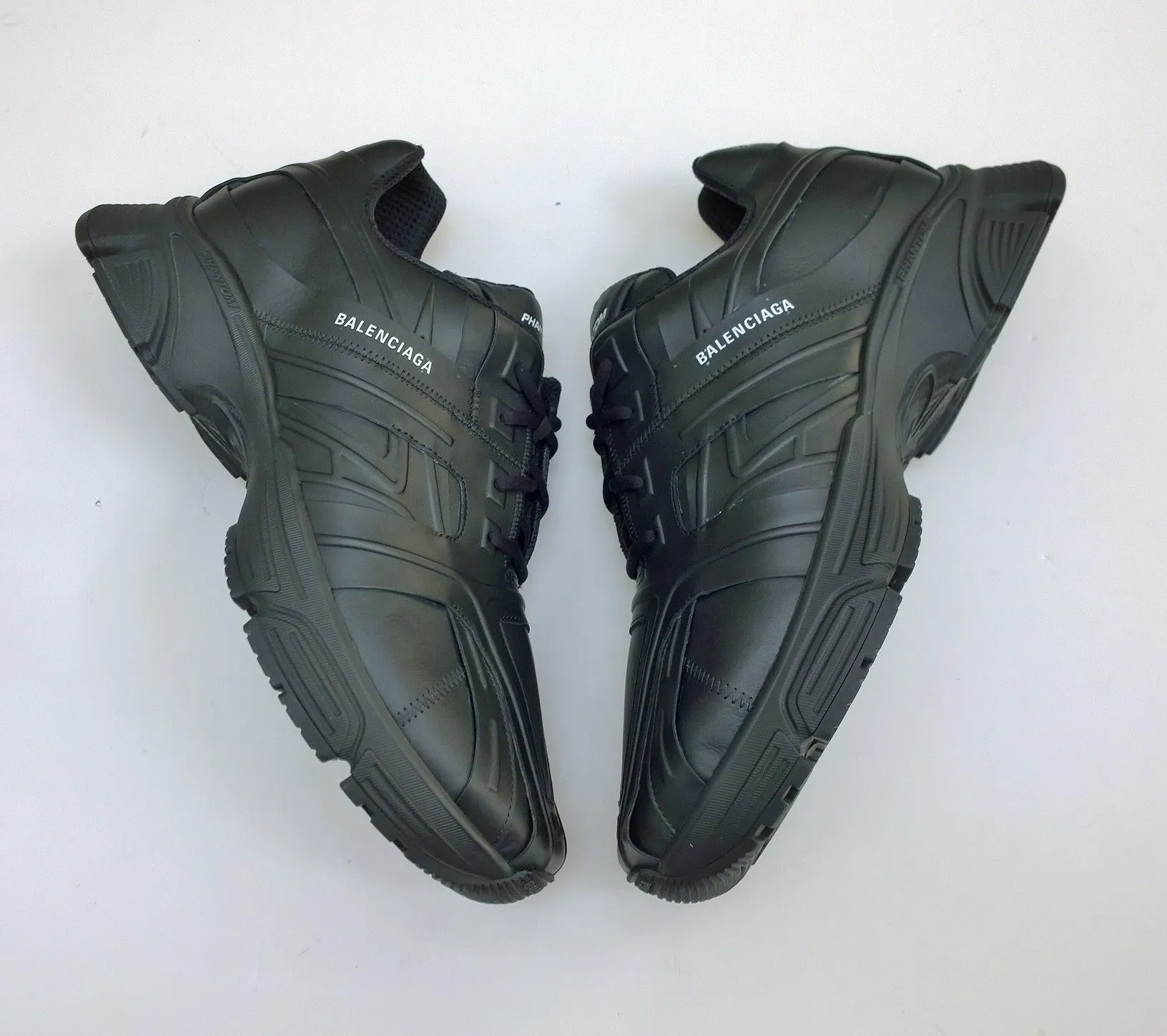 Balenciaga Phantom Black Leather Sneakers 46 Trainers