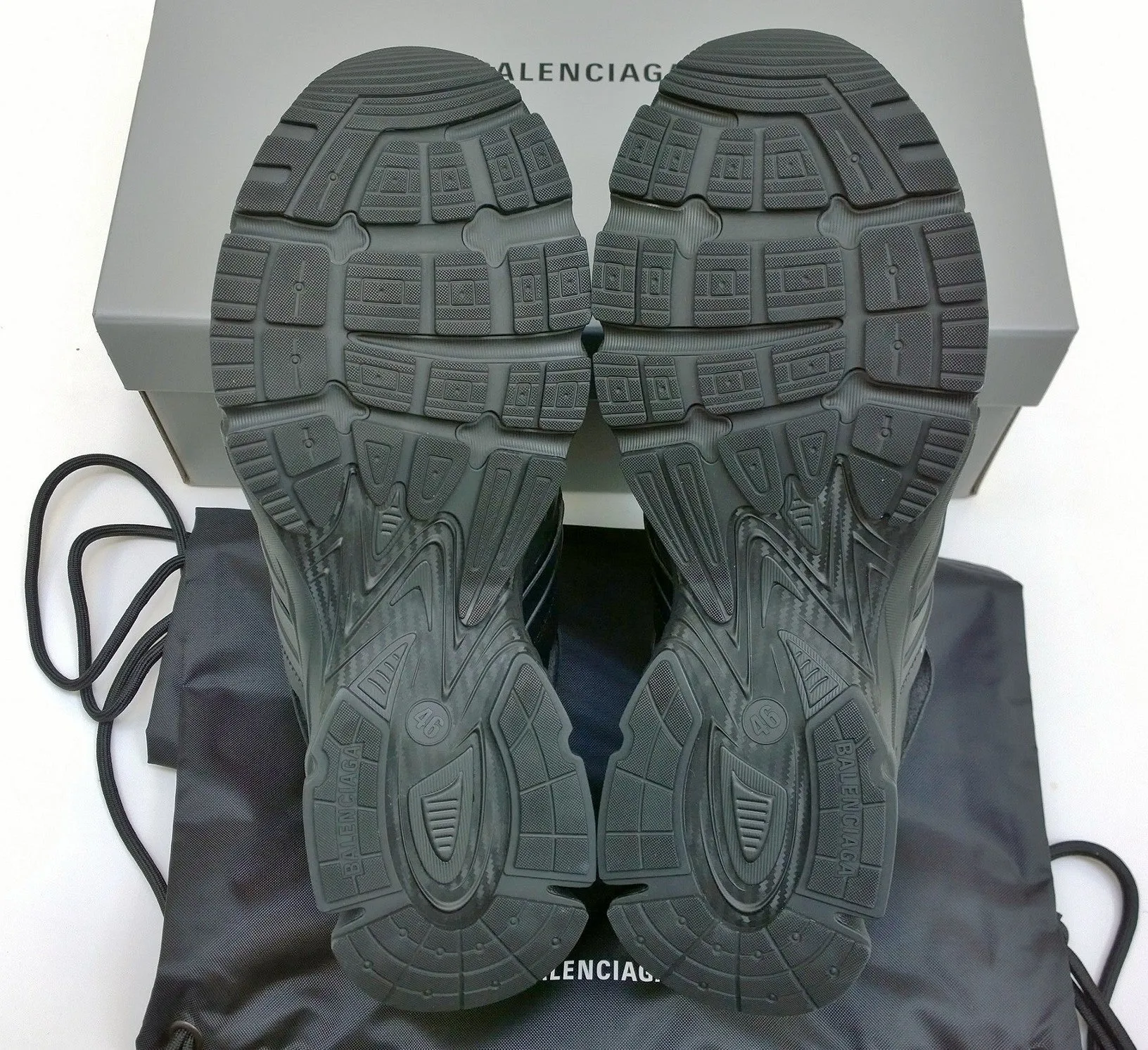 Balenciaga Phantom Black Leather Sneakers 46 Trainers