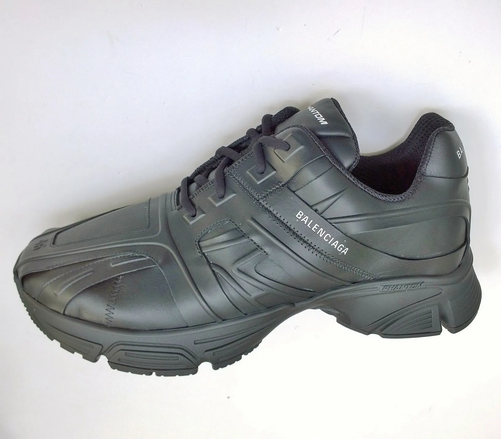 Balenciaga Phantom Black Leather Sneakers 46 Trainers