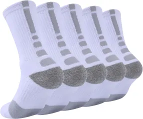 Basketball Socks for Men,Performance Cushioned Men's Athletic Crew Socks with Arch Compression for Cycling Basketball