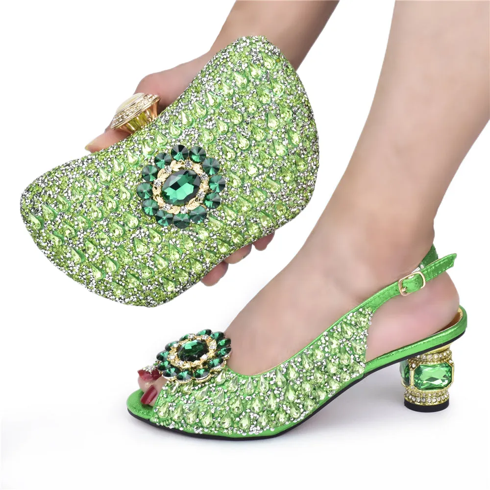 Beautifical nigeria bag and shoes set high heel scandals shoes for women new styles 2022