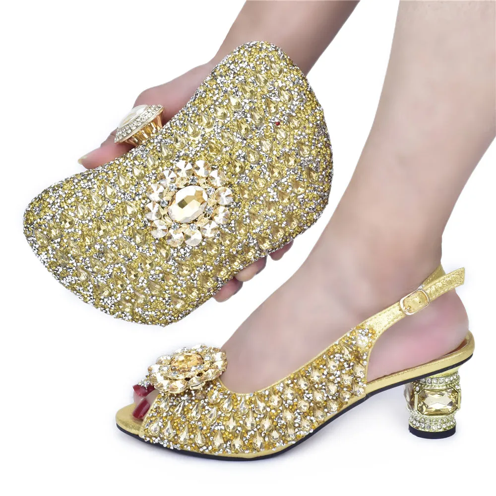 Beautifical nigeria bag and shoes set high heel scandals shoes for women new styles 2022