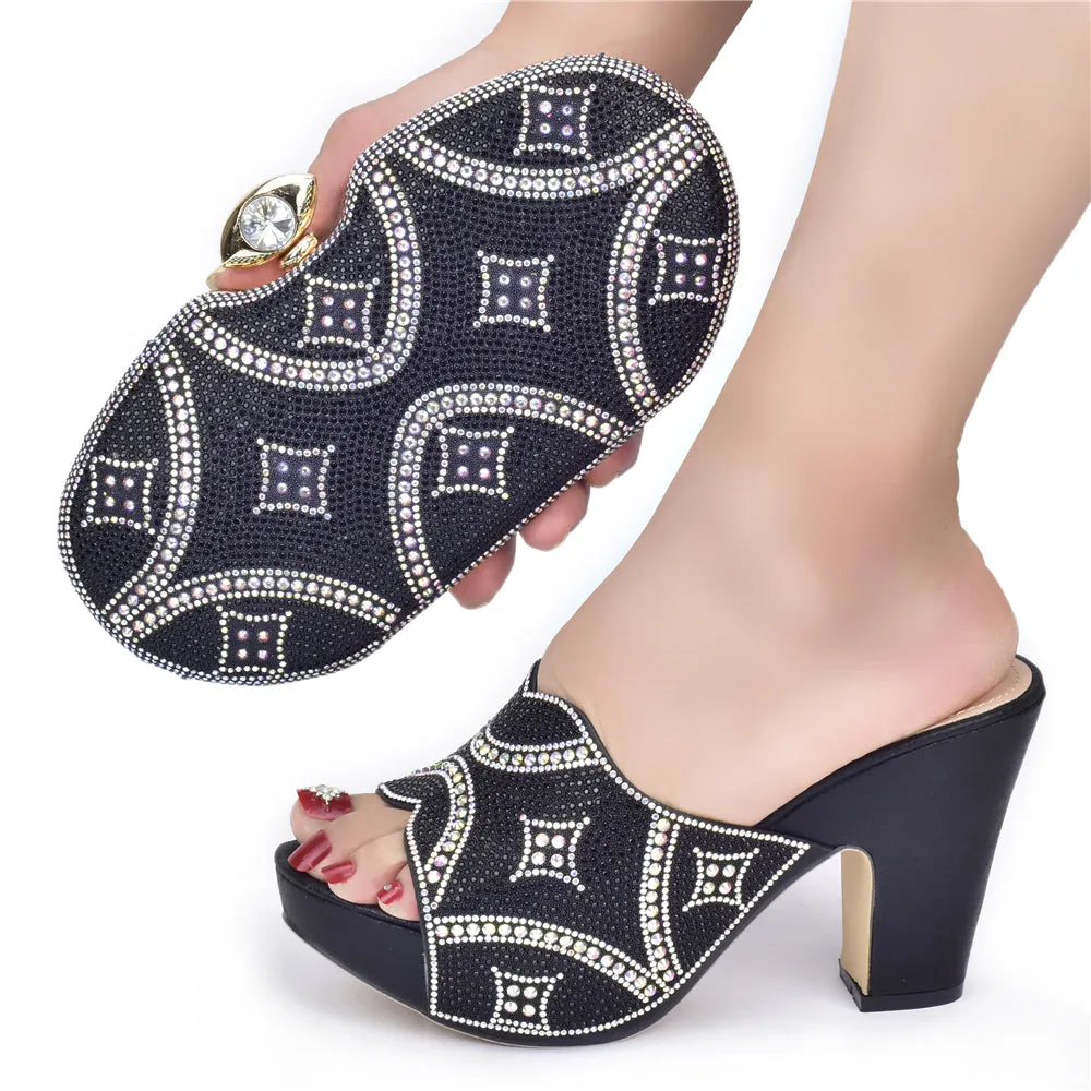 Beautifical nigeria bag and shoes set high heel scandals shoes for women new styles 2022