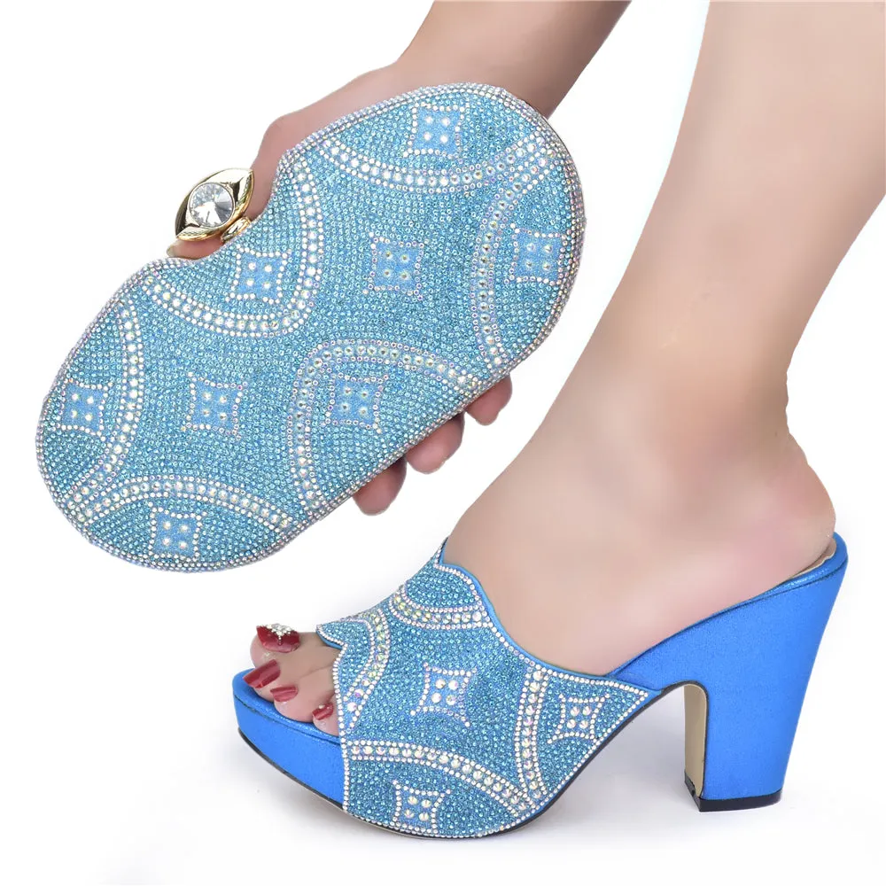 Beautifical nigeria bag and shoes set high heel scandals shoes for women new styles 2022