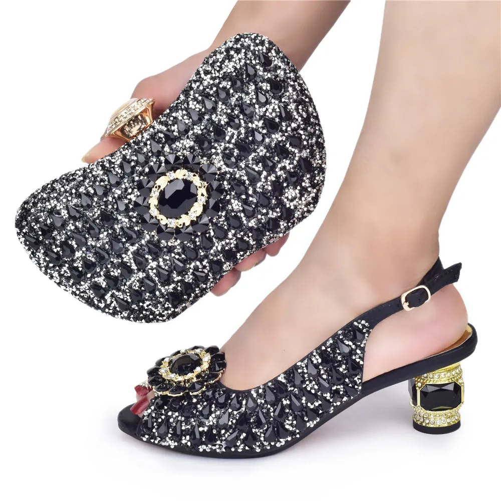 Beautifical nigeria bag and shoes set high heel scandals shoes for women new styles 2022