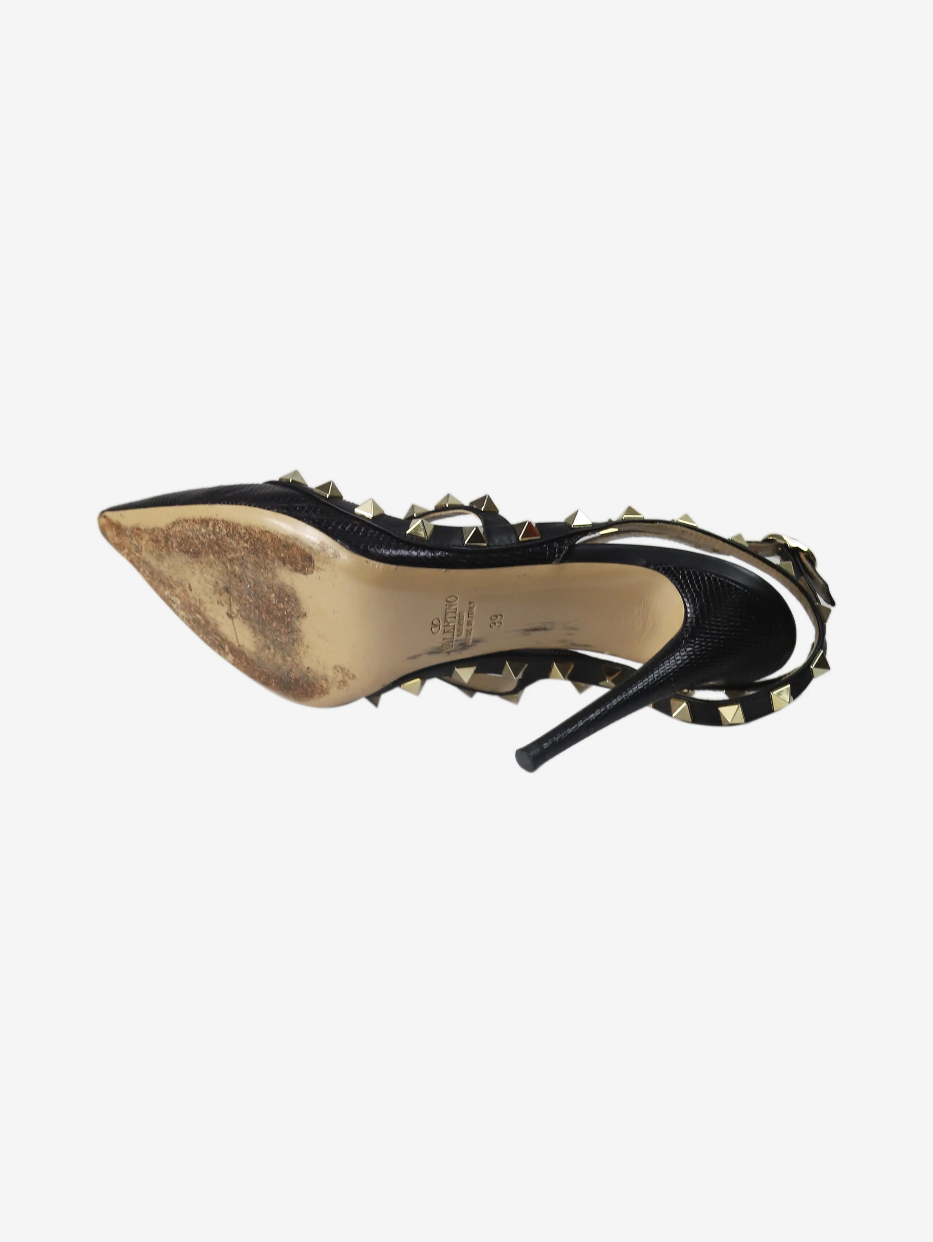 Black rockstud heels - size EU 39