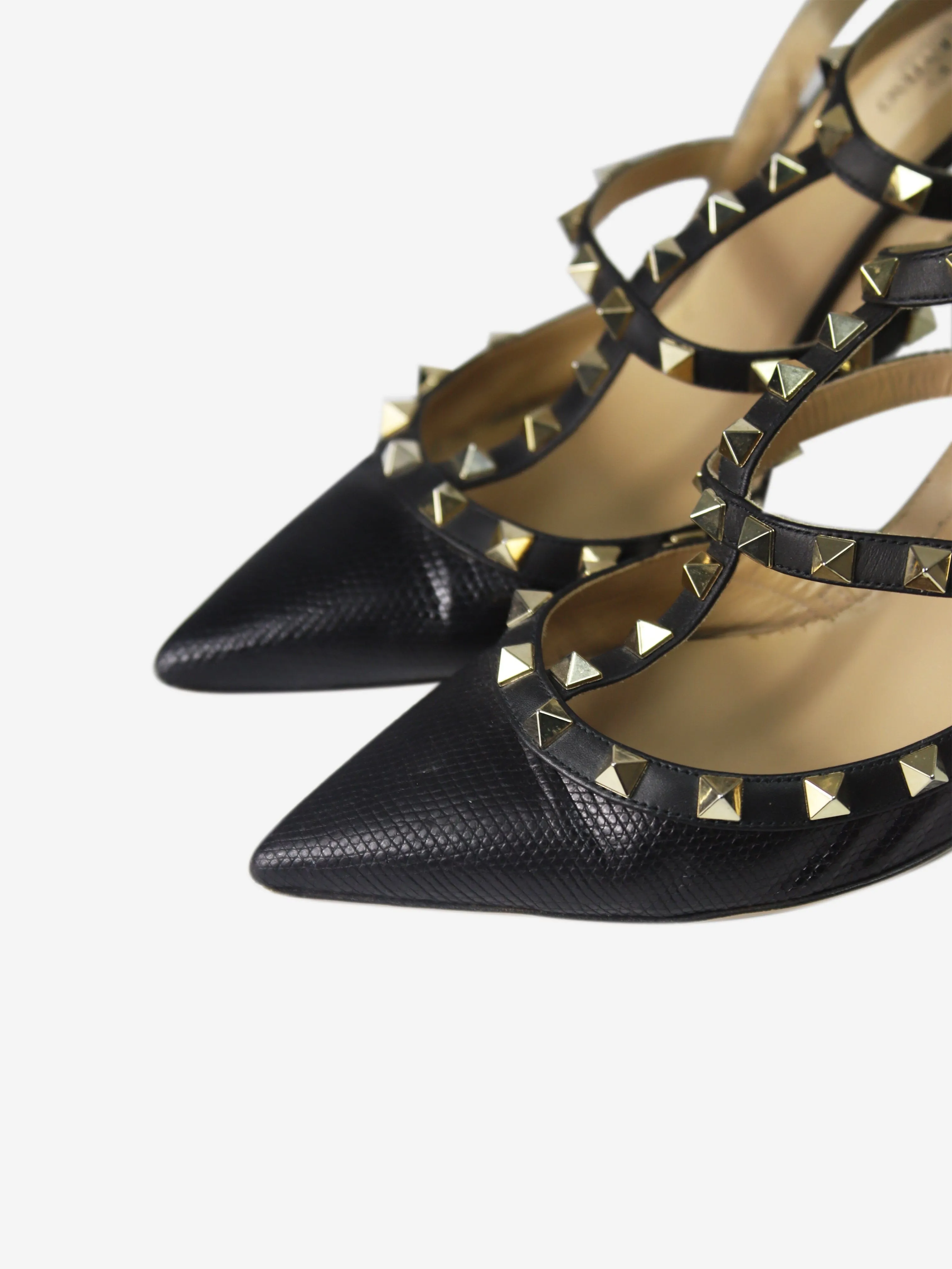Black rockstud heels - size EU 39