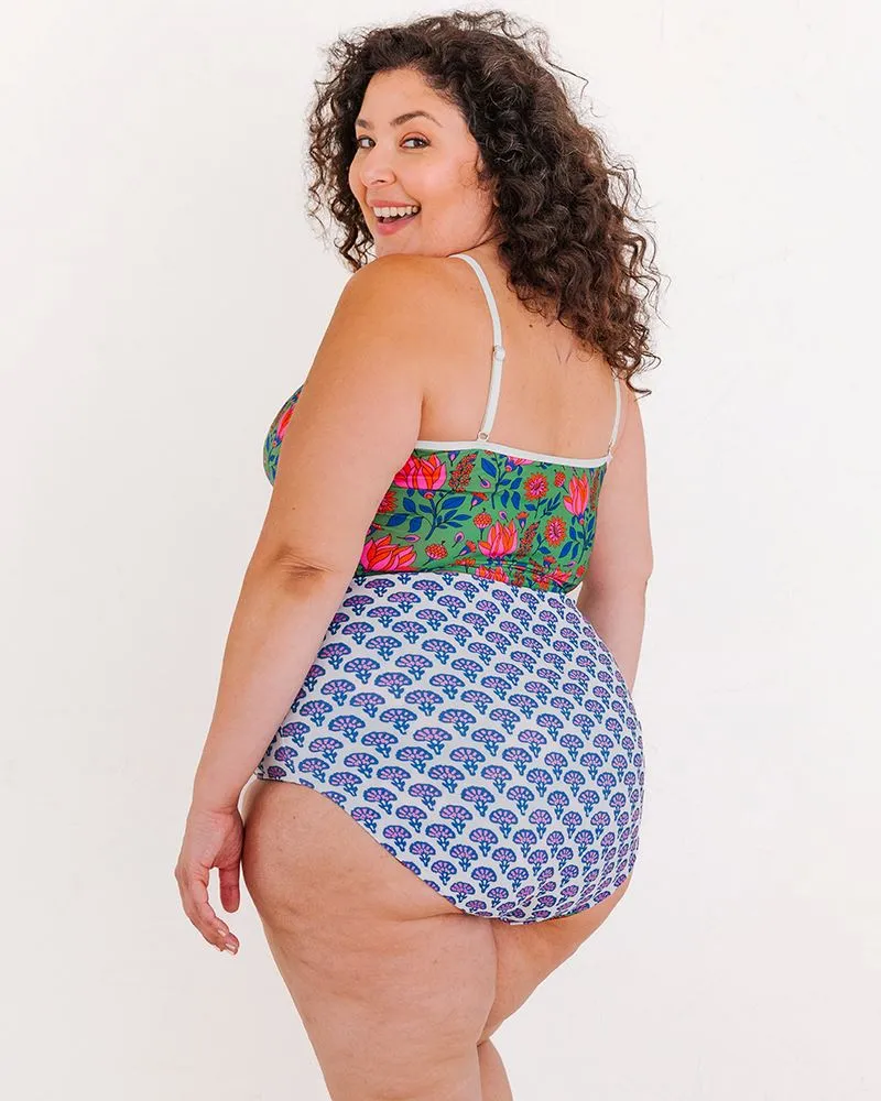 Block Floral/ Fresco Floral Reversible Ultra High-Waist Bottom