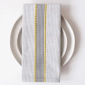 Block Printed Napkins - Trilot Stripes Olive