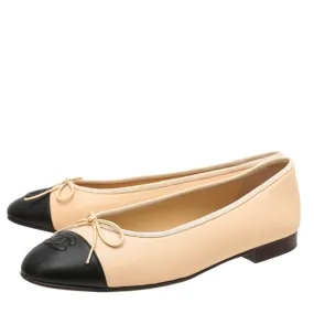 Chanel Bicolor CC Cap Toe Ballet Flats 39.5