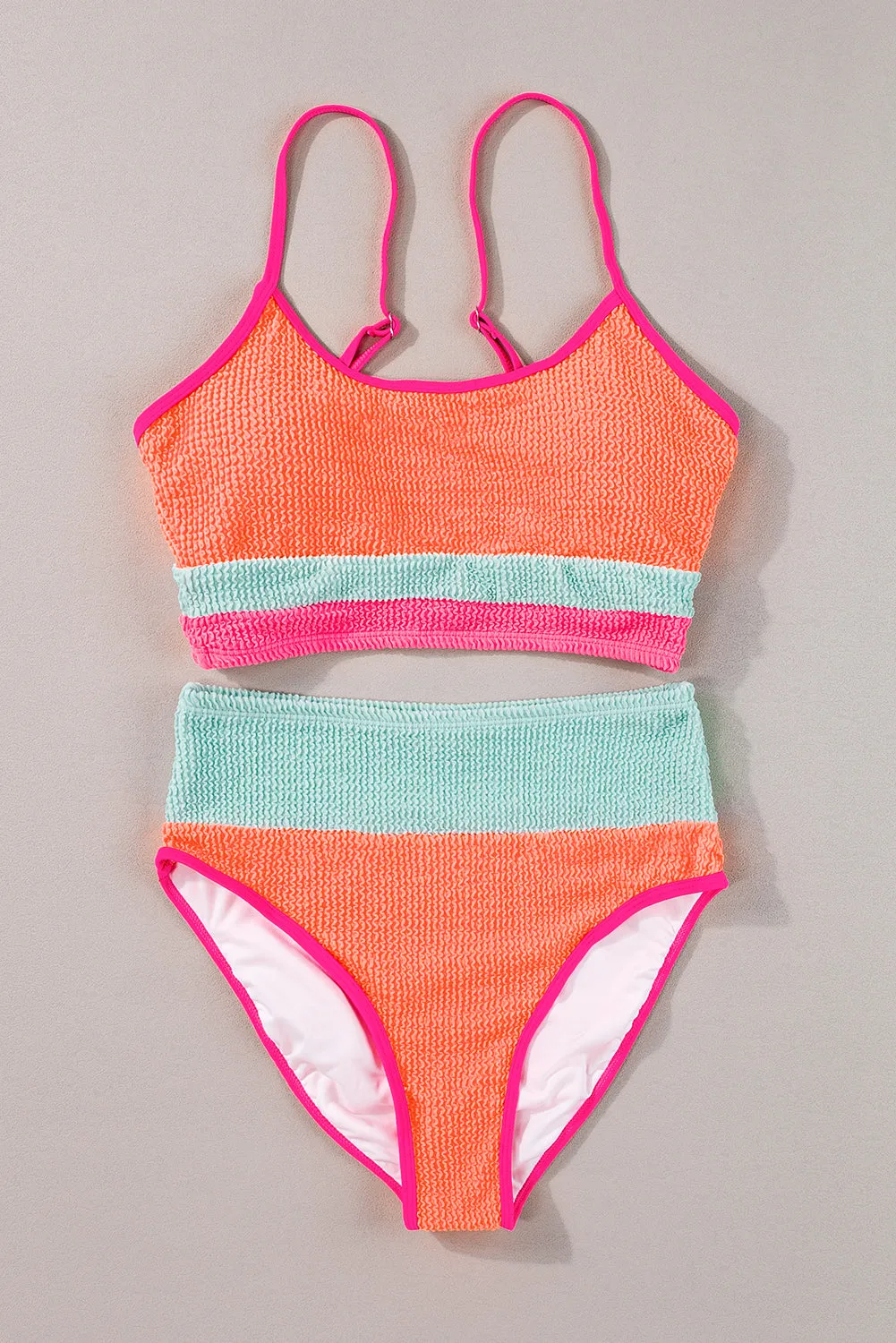 Color Block High Waisted Sexy Bikini Set