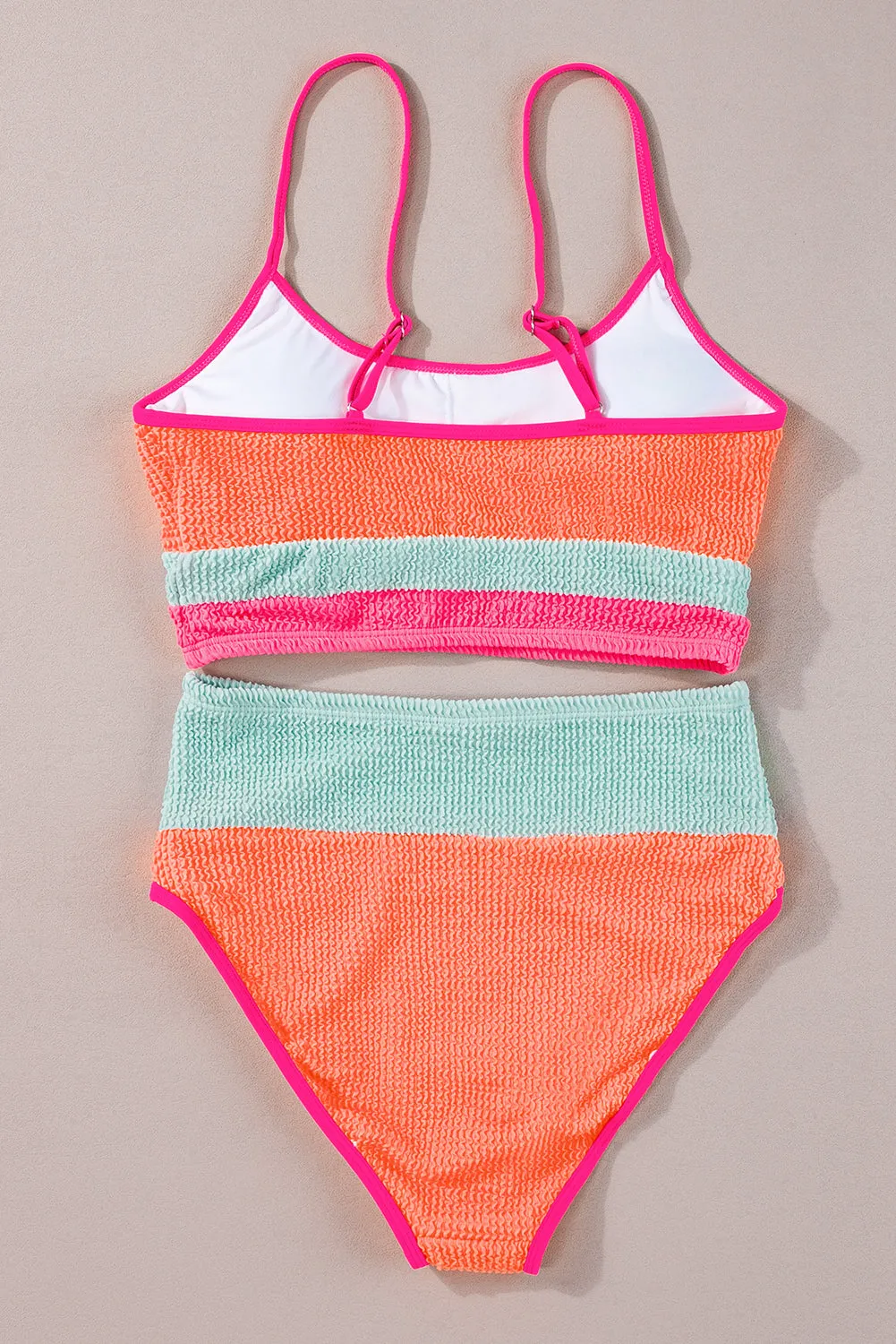 Color Block High Waisted Sexy Bikini Set