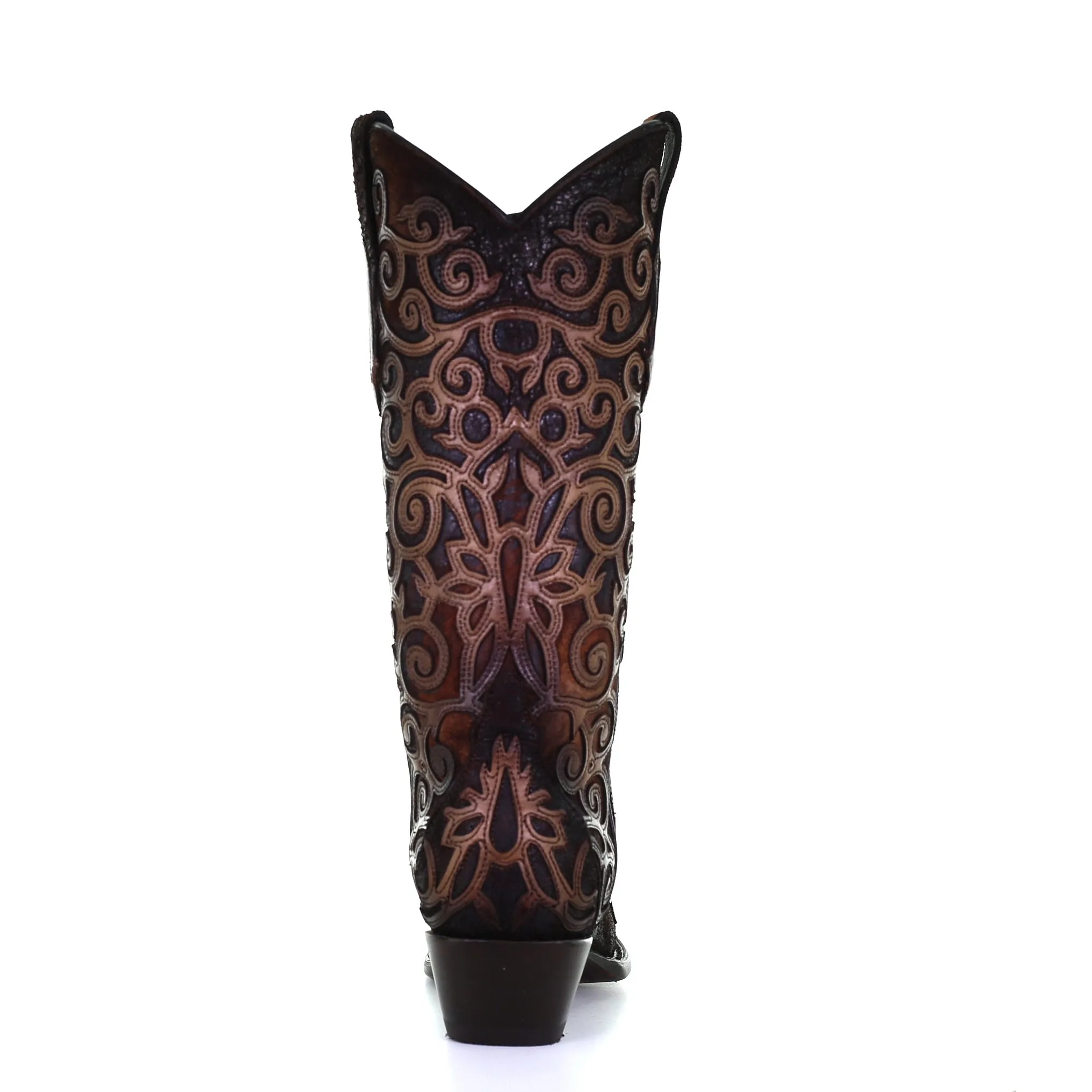 Corral Ladies Chocolate Lamb Overlay with Embroidery Boots C3744
