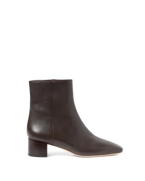Ginny Square Toe Ankle Boot in Dark Brown