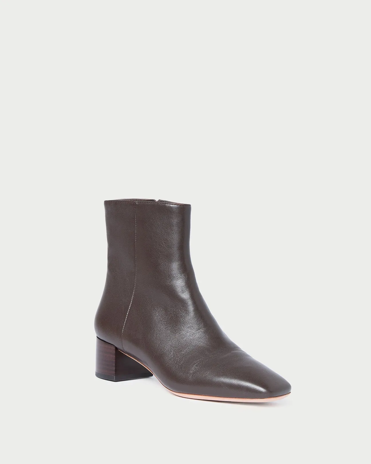 Ginny Square Toe Ankle Boot in Dark Brown
