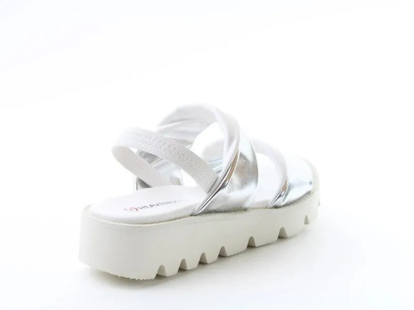 Heavenly Feet Ladies Sonia Elasticated Cushioned Lightweight Sandal-WHITE