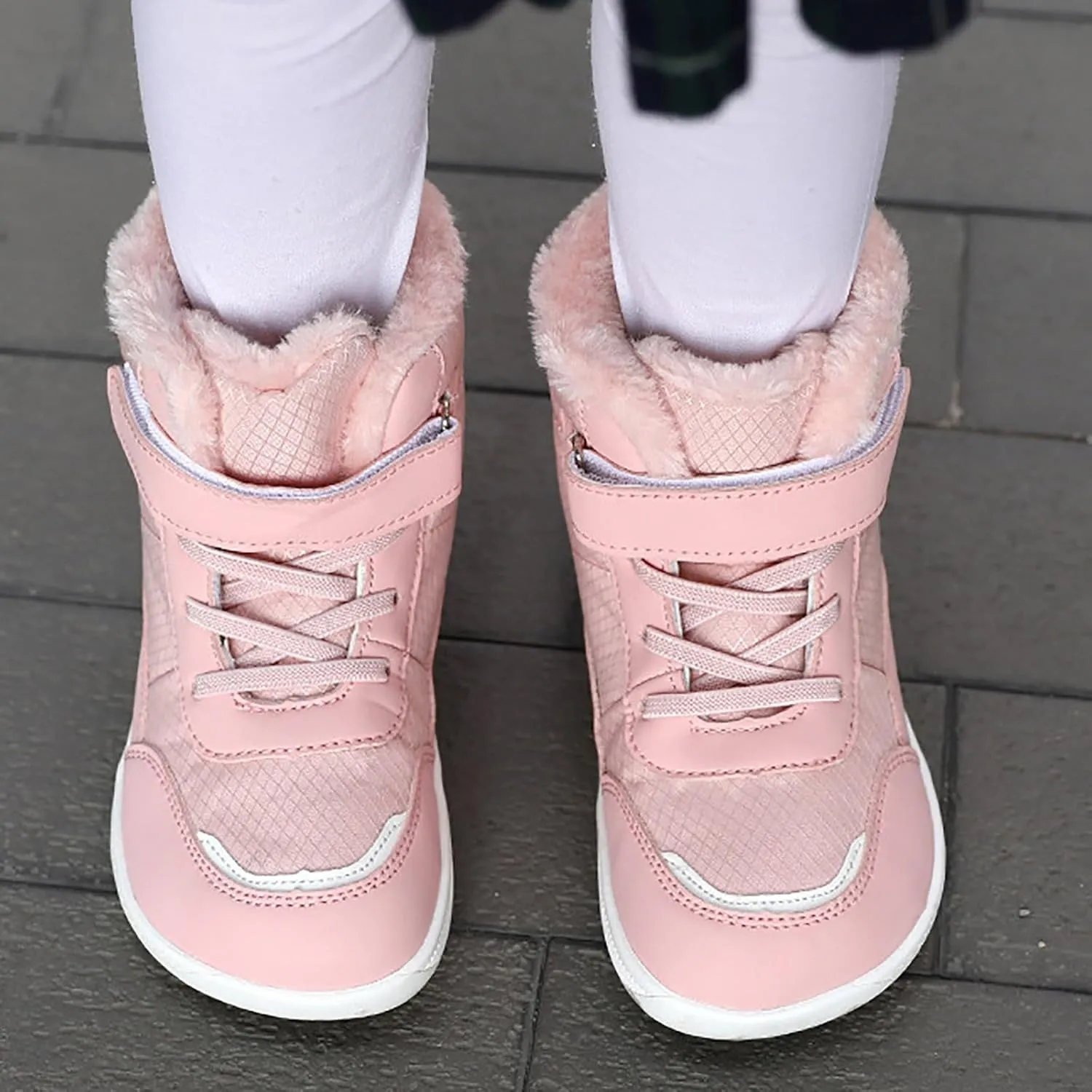 Kids Snow Boots Girls Boys Warm Winter Shoes Cold Weather Kids Waterproof Outdoor Warm Faux Fur Lined Shoes