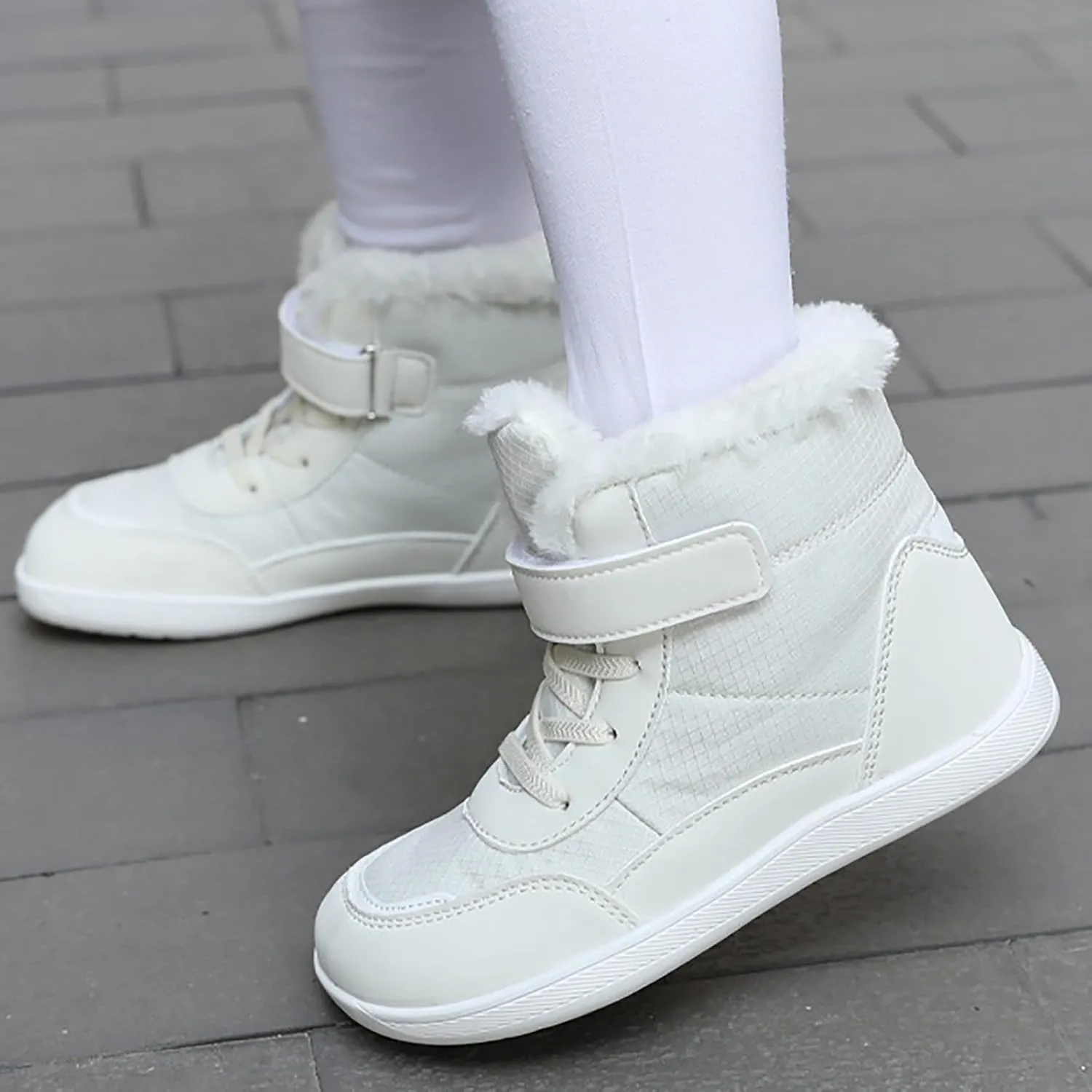 Kids Snow Boots Girls Boys Warm Winter Shoes Cold Weather Kids Waterproof Outdoor Warm Faux Fur Lined Shoes