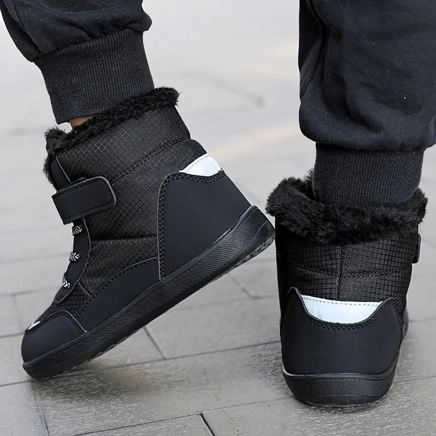 Kids Snow Boots Girls Boys Warm Winter Shoes Cold Weather Kids Waterproof Outdoor Warm Faux Fur Lined Shoes