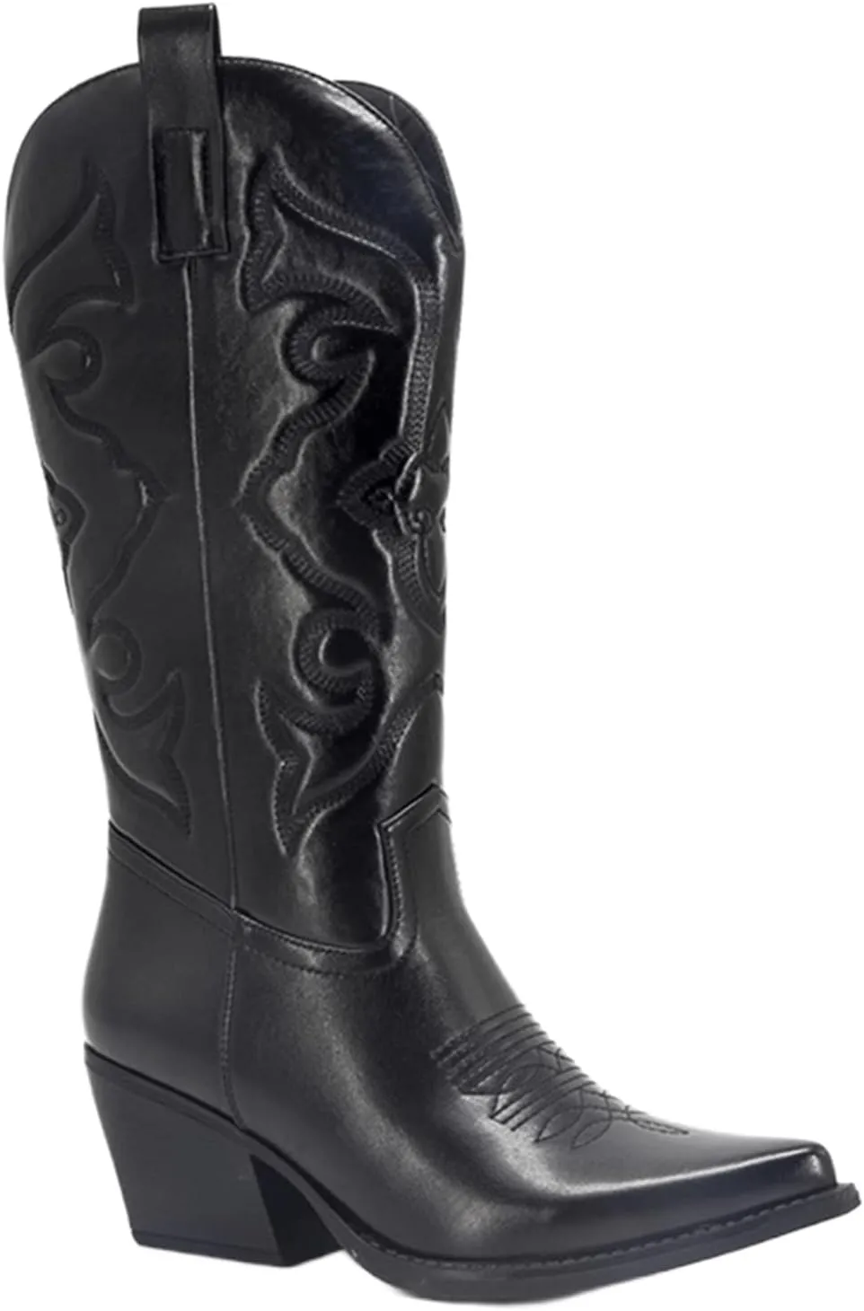 Ladmiple Cowboy Boots For Women Wide Calf Knee High Cowgirl Boots Embroidery Retro Fashion Tall Boot Pull On for Ladies 2024