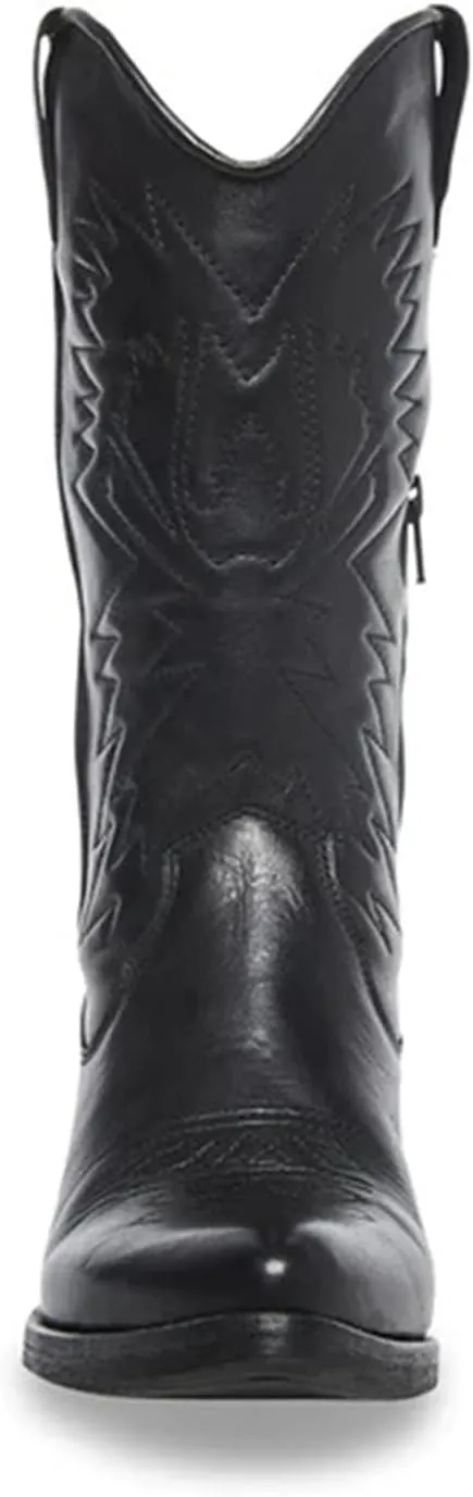 Ladmiple Cowboy Boots For Women Wide Calf Knee High Cowgirl Boots Embroidery Retro Fashion Tall Boot Pull On for Ladies 2024