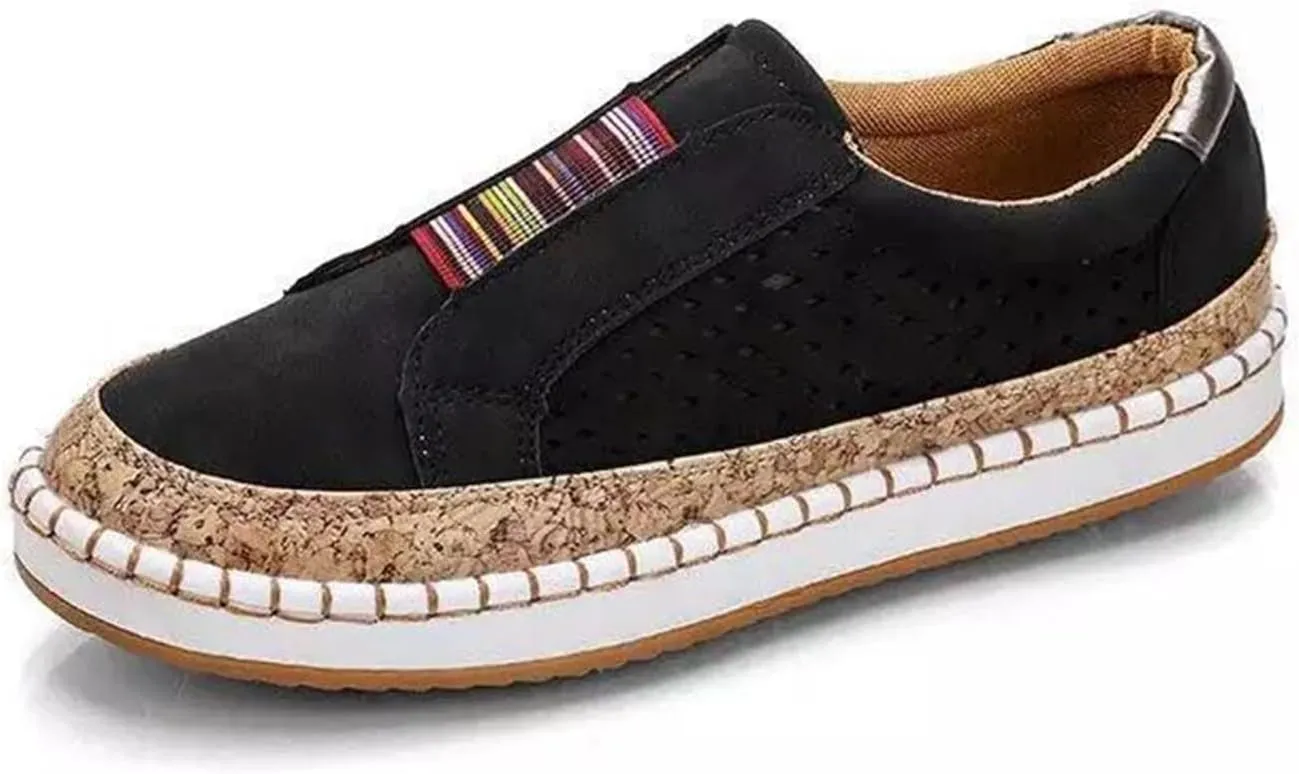 Ladmiple Sneakers For Women Slip On Wide Width Canvas Shoes Fashion Dressy Casual Summer Low Top Walking Flats Loafers