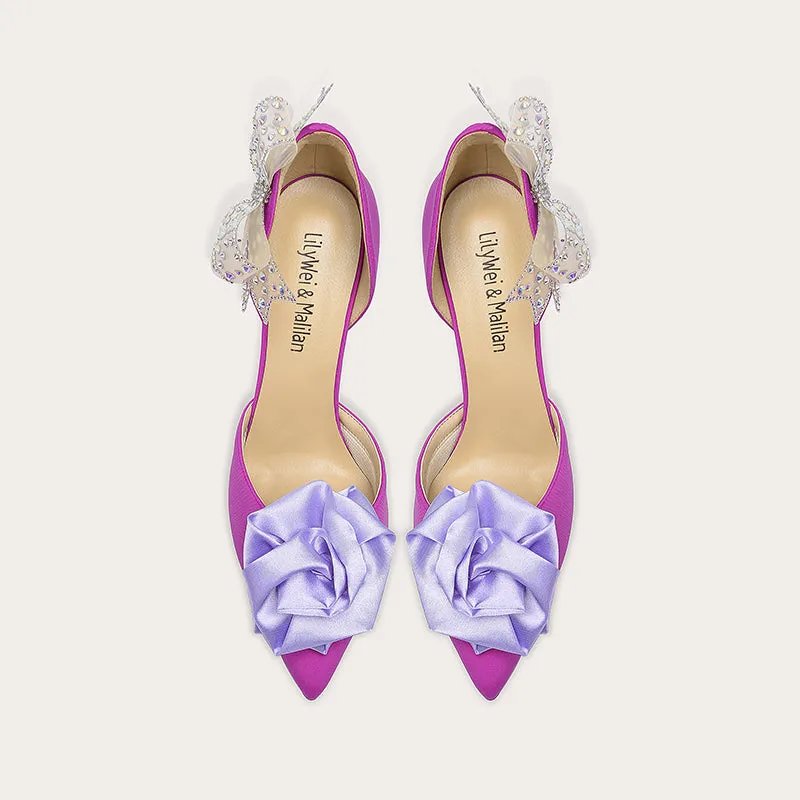Lily Early 2023 Spring purple high heels stiletto pointed toe shoes- Cece