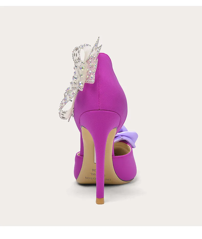 Lily Early 2023 Spring purple high heels stiletto pointed toe shoes- Cece