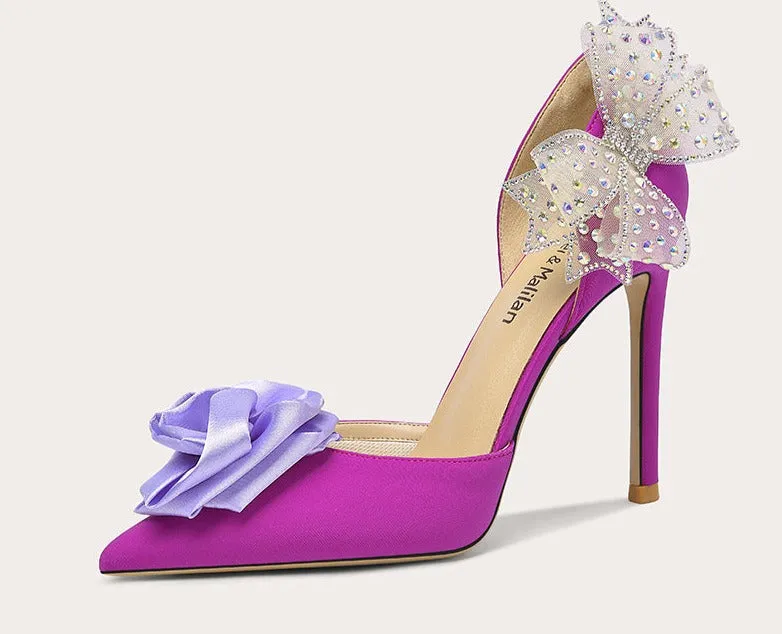 Lily Early 2023 Spring purple high heels stiletto pointed toe shoes- Cece