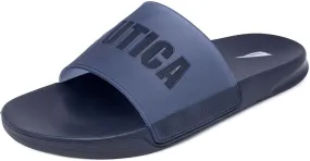 Nautica Men's Slide Sandals – Comfortable Slip-On Pool & Beach Shoes with Cushioned Footbed for Casual Wear