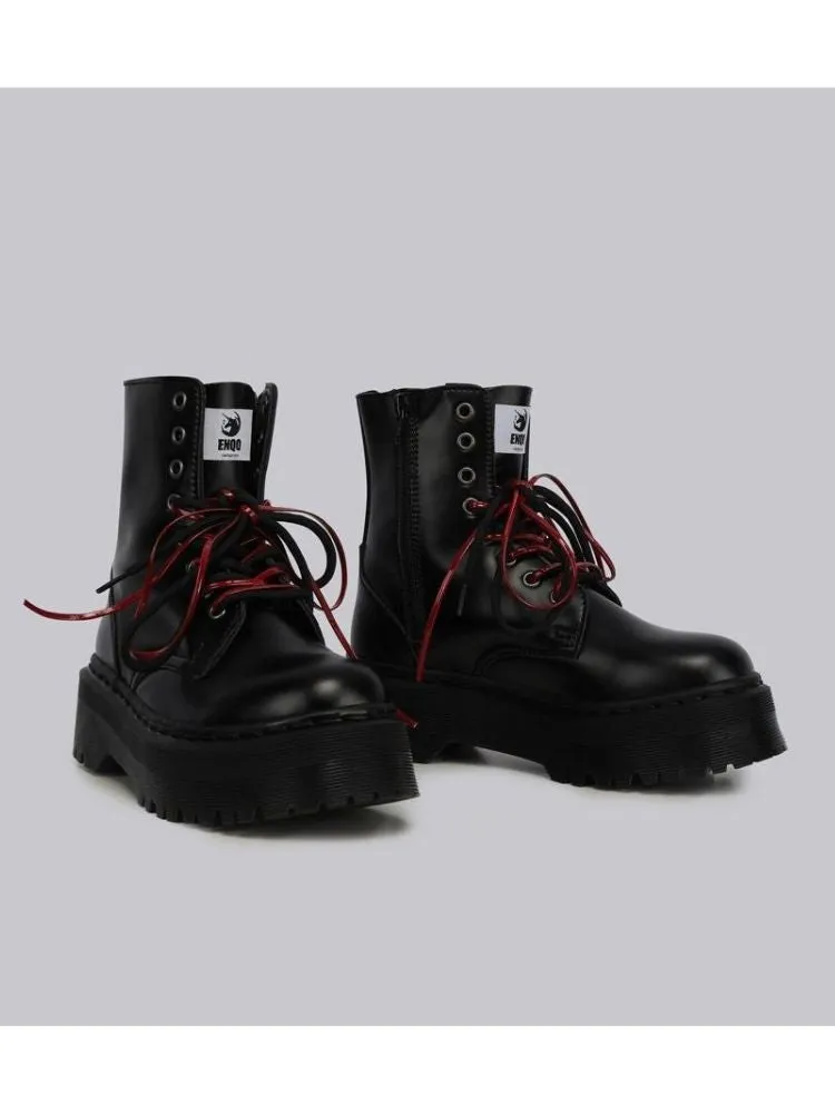 Platform black short boots【s0000004476】
