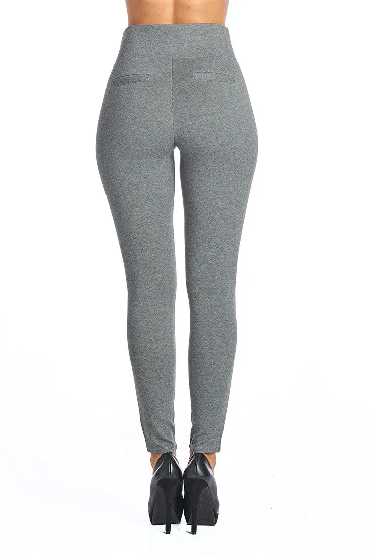 PP67 Ponte Leggings with PU Leather accents (More color options)