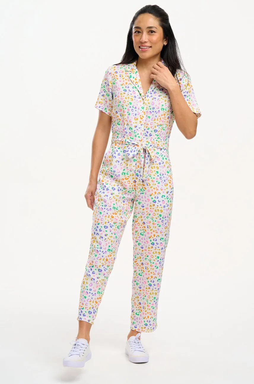 Rachel Jumpsuit - Off-White/Multi, Mottled Leopard