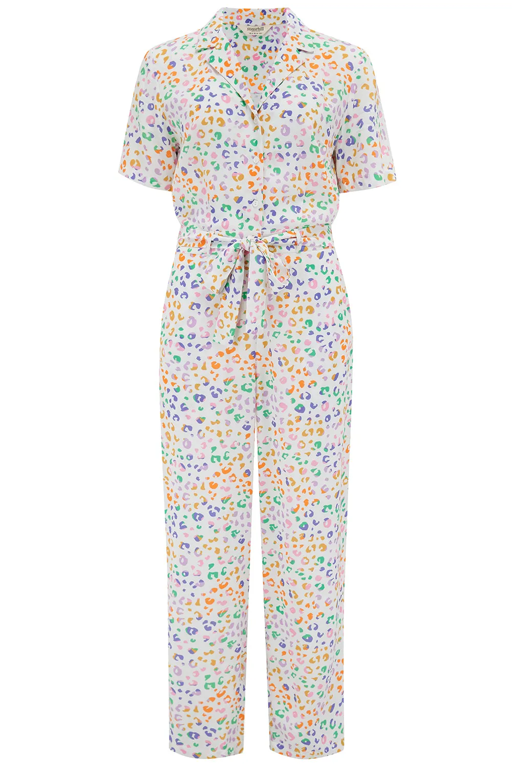 Rachel Jumpsuit - Off-White/Multi, Mottled Leopard