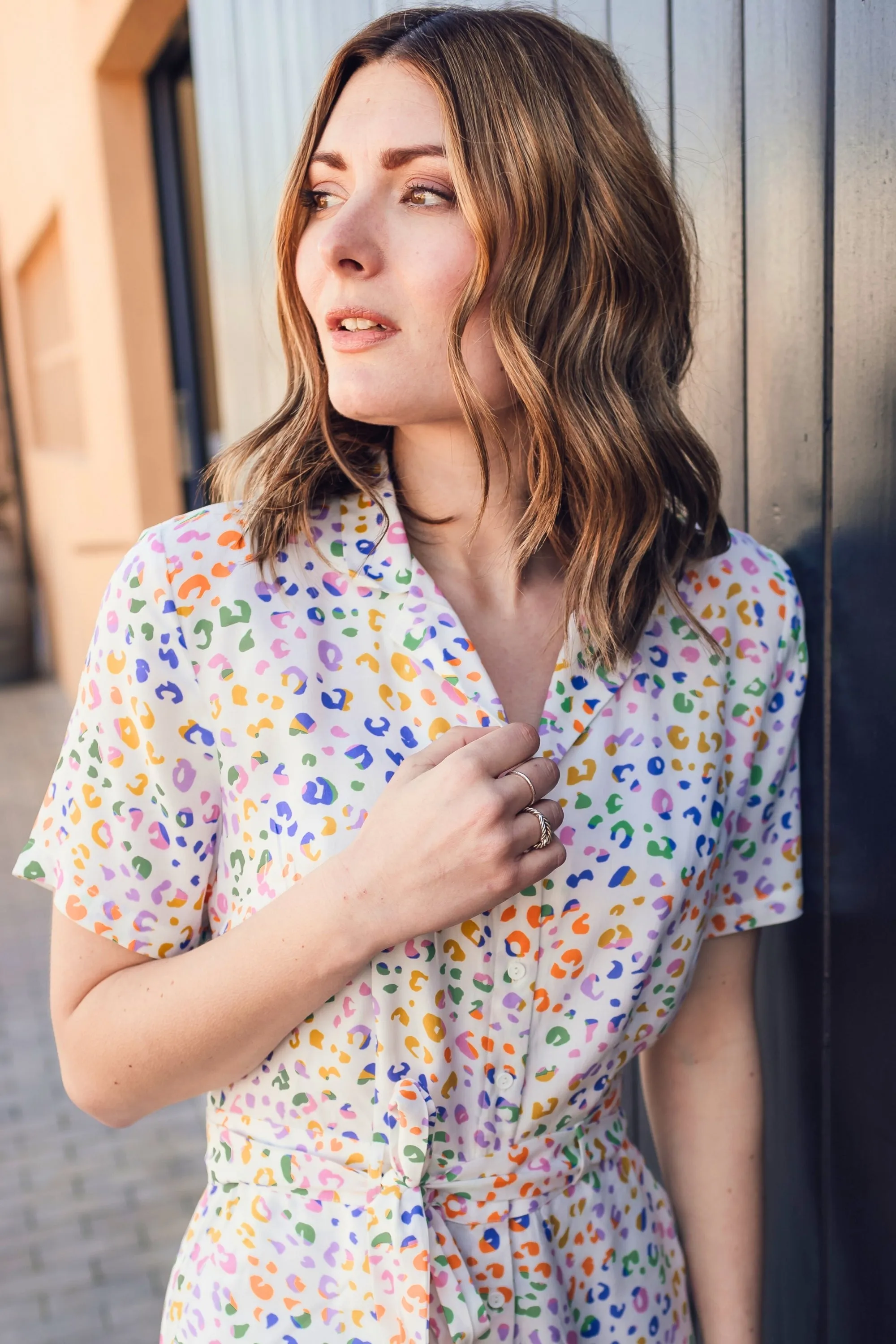 Rachel Jumpsuit - Off-White/Multi, Mottled Leopard