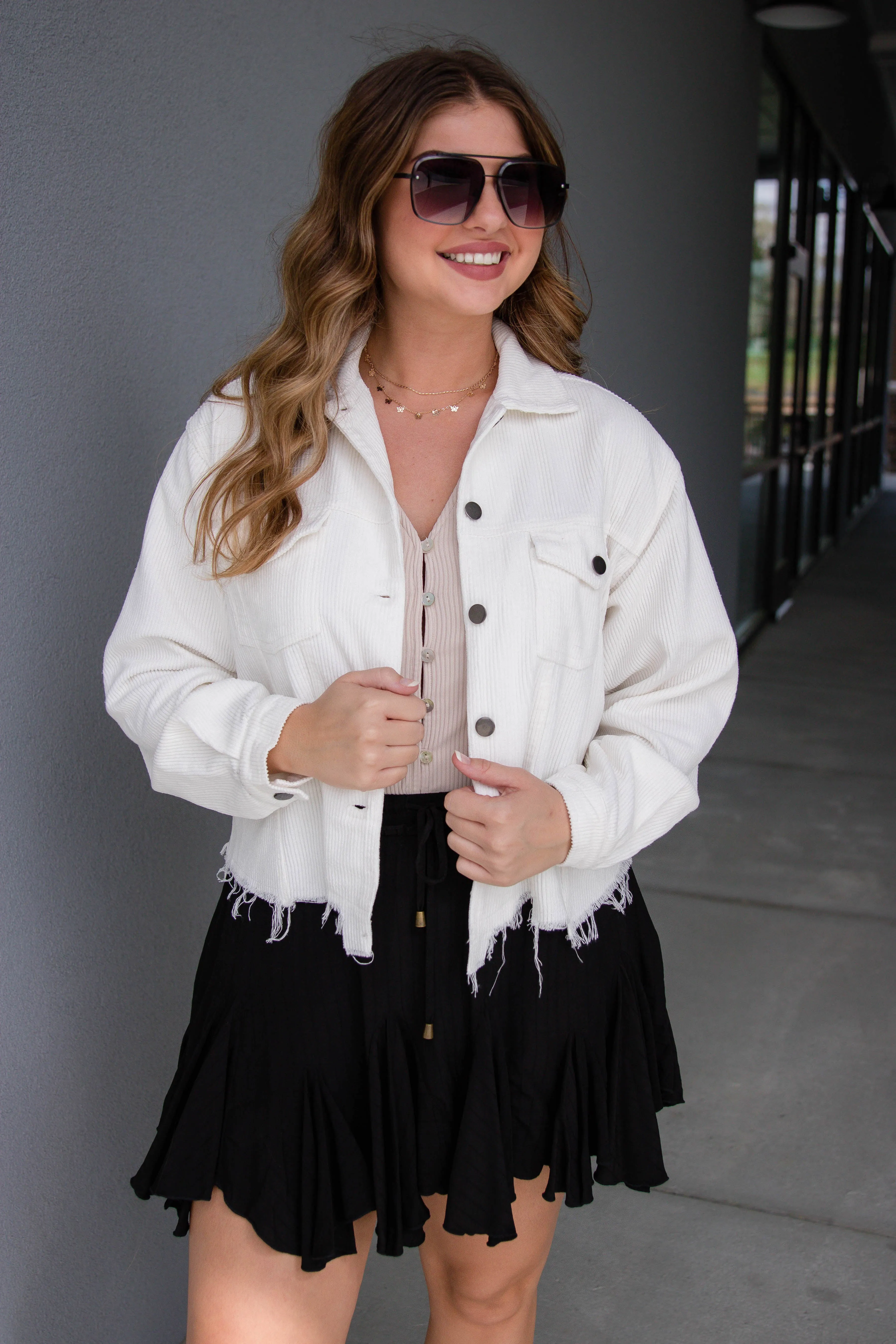RESTOCK: Ready When You Are Corduroy Jacket-White