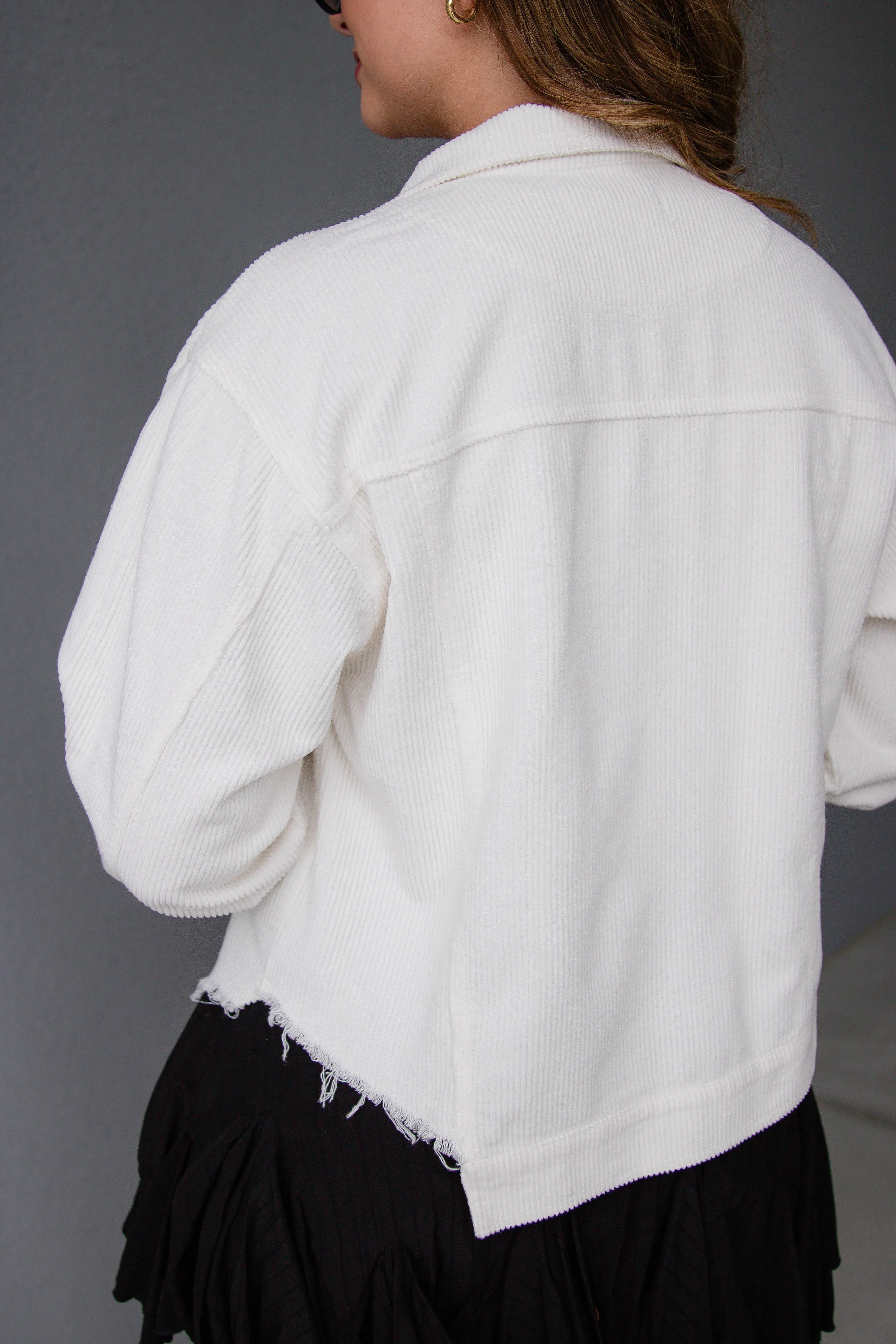 RESTOCK: Ready When You Are Corduroy Jacket-White