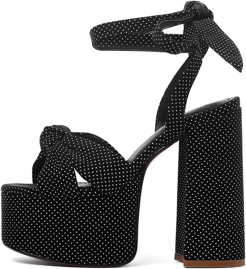 Roimaash Fashion Platform Sandals Block High Heels