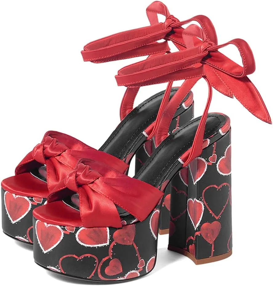 Roimaash Fashion Platform Sandals Block High Heels