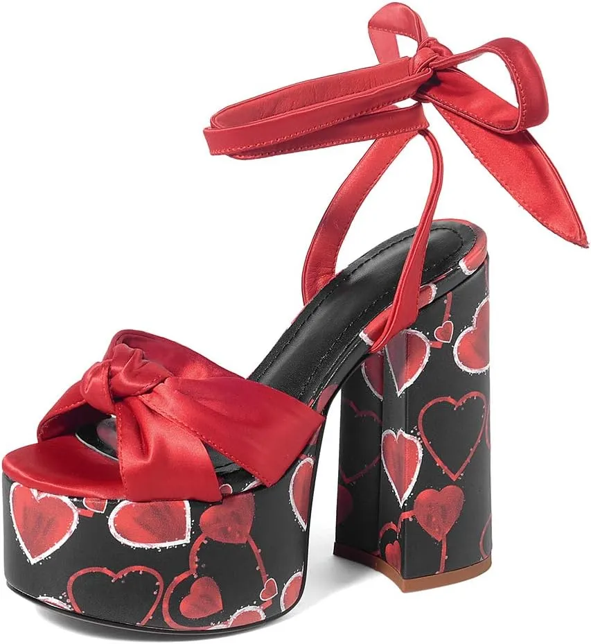 Roimaash Fashion Platform Sandals Block High Heels