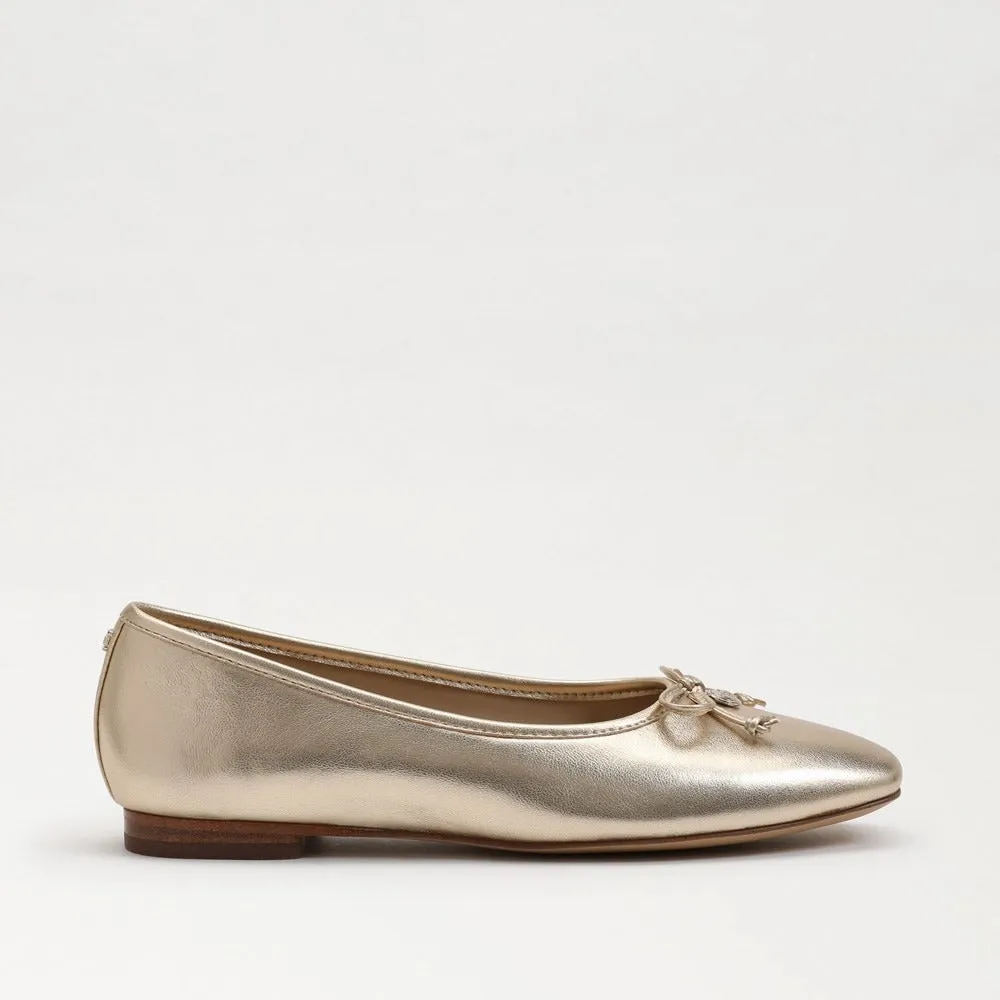 Sam Edelman Meadow Golden Yellow Multi Slip On Bow Detailed Ballet Flats