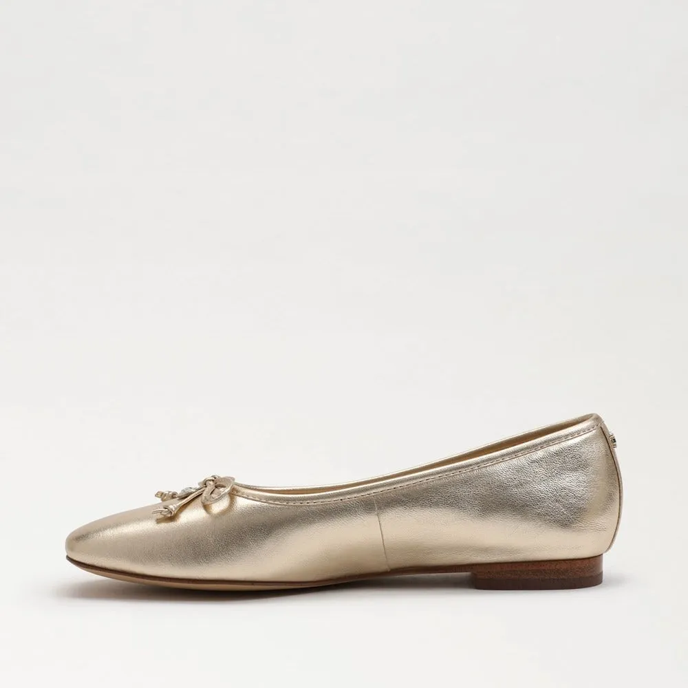 Sam Edelman Meadow Golden Yellow Multi Slip On Bow Detailed Ballet Flats