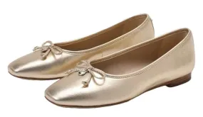 Sam Edelman Meadow Golden Yellow Multi Slip On Bow Detailed Ballet Flats