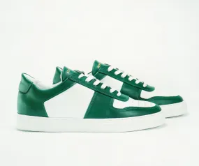 Sneakers BASE en cuir blanc et vert