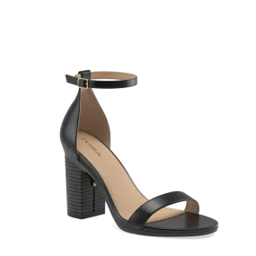 The Pashionista - Coal Leather   Block Heel Kit 4 Black Wood