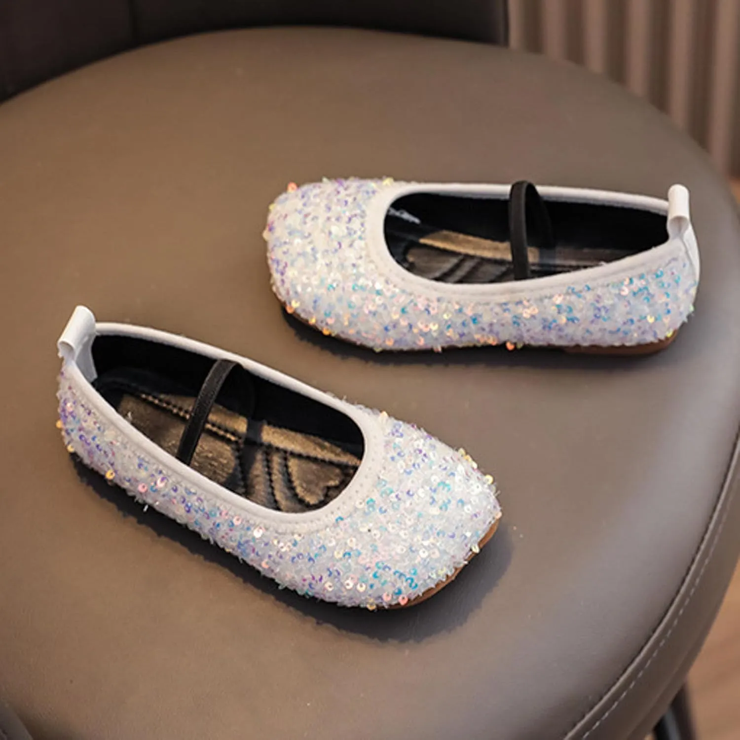 Toddler Girls Mary Jane Dress Shoes Ballet Flats Dress Up Shoes Sparkly Princess Mary Jane Shoes Uniform Dress Shoes