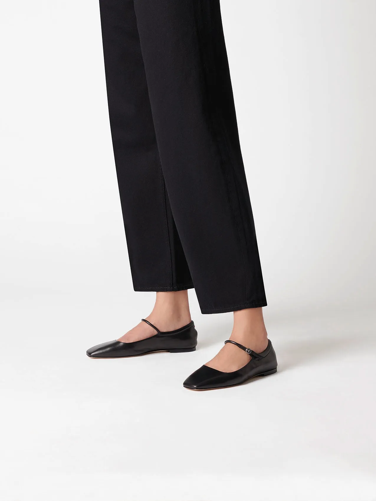 Uma Leather Mary-Jane Flats