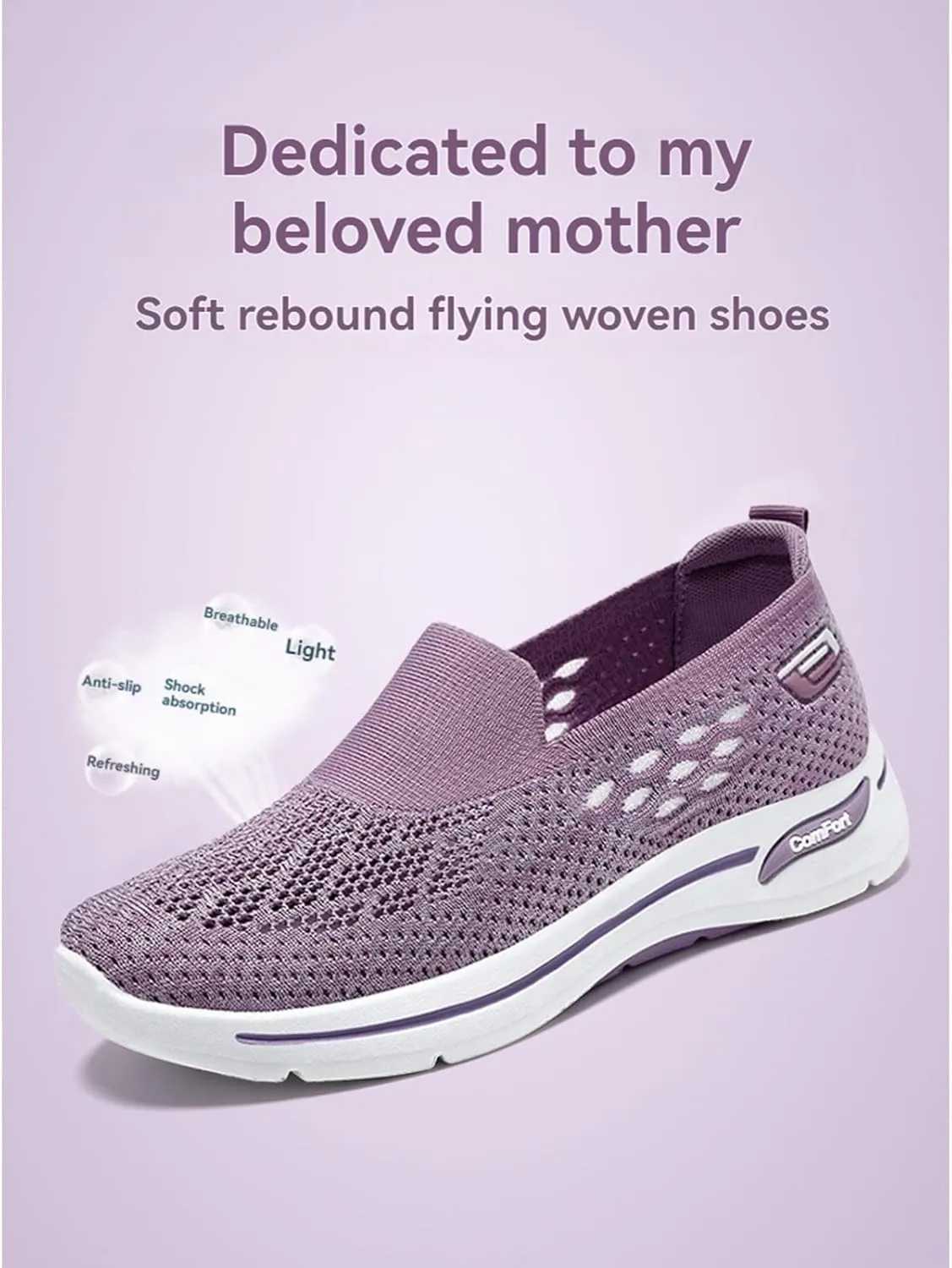 Walking Shoes Women Breathable Cutout Mesh Sneakers Knit Lightweight Comfortable Nurse Shoes Casual Walking Wide Flat Work Shoe for Spring Summer and Daily Wear